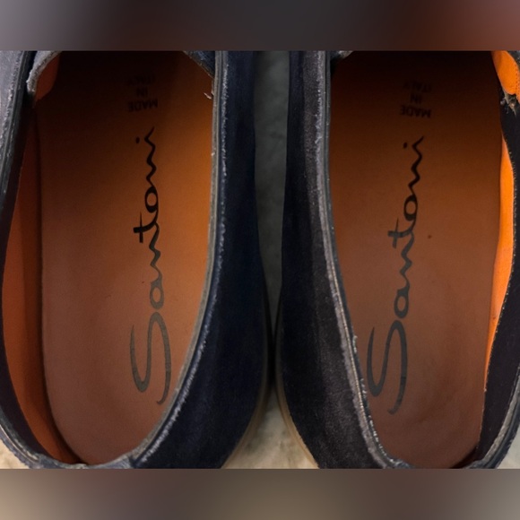 SANTONI Blue Suede Desert Summer Open Italy Walk 8 Ankle Boots Slip On $900 LP main image 6